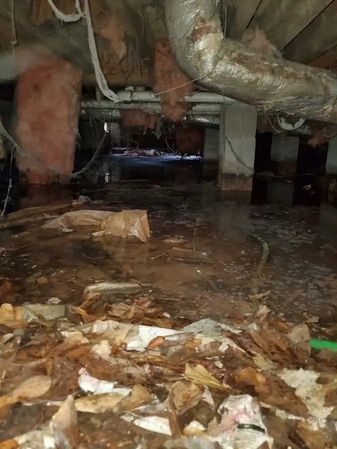 Crawl space flood assessment for Commercial Water Damage Restoration in Donaldsonville